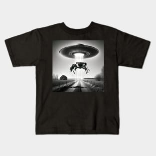 UFO Cow Abduction Kids T-Shirt